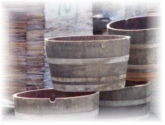 Planter Barrels - Half cut Planter barrels Wine Barrels - www.usedwinebarrels.com